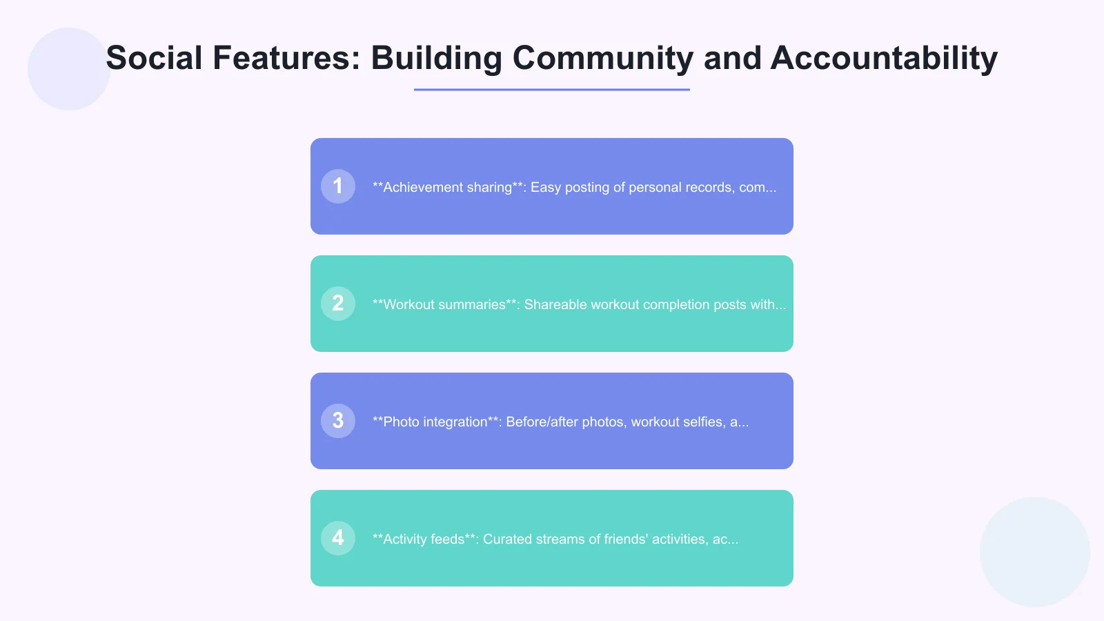 Social Features: Building Community and Accountability Infographic