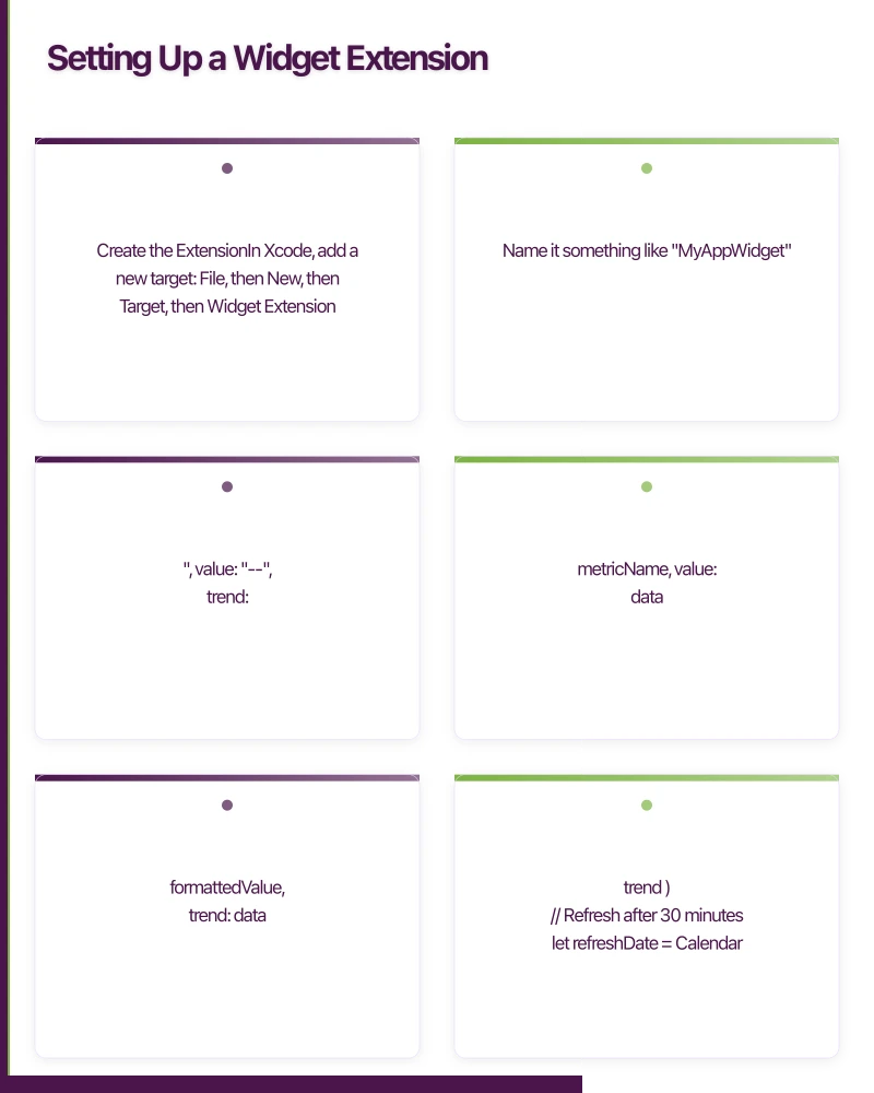 Setting Up a Widget Extension Infographic