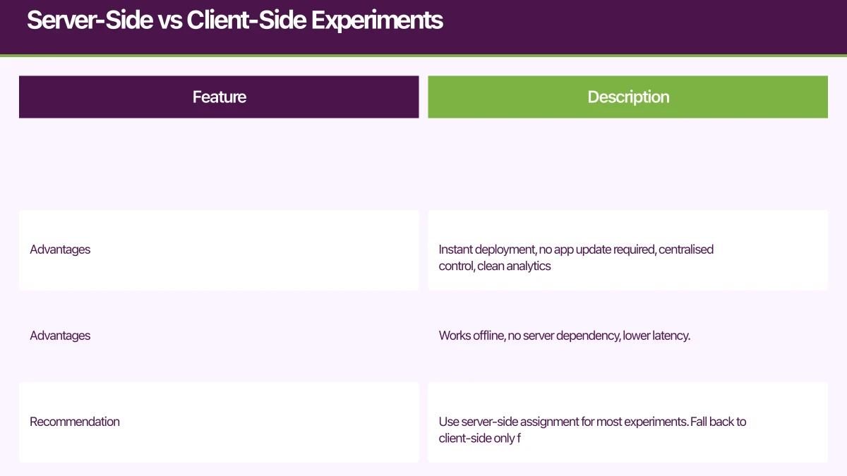 Server-Side vs Client-Side Experiments Infographic