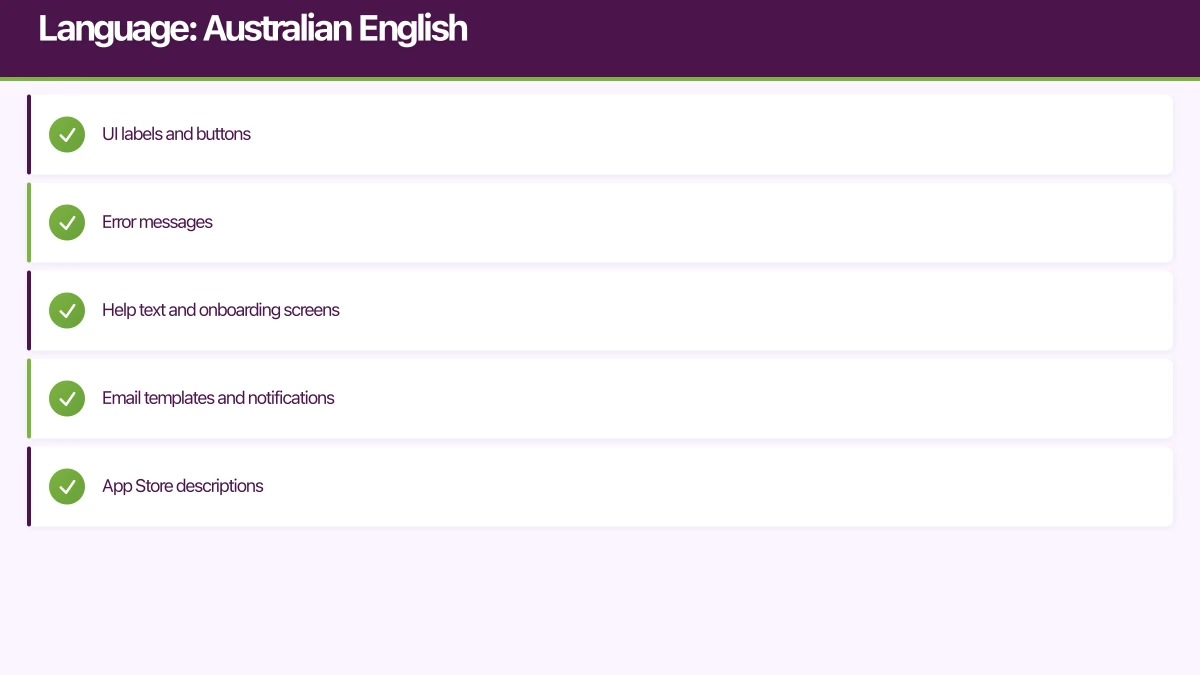 Language: Australian English Infographic