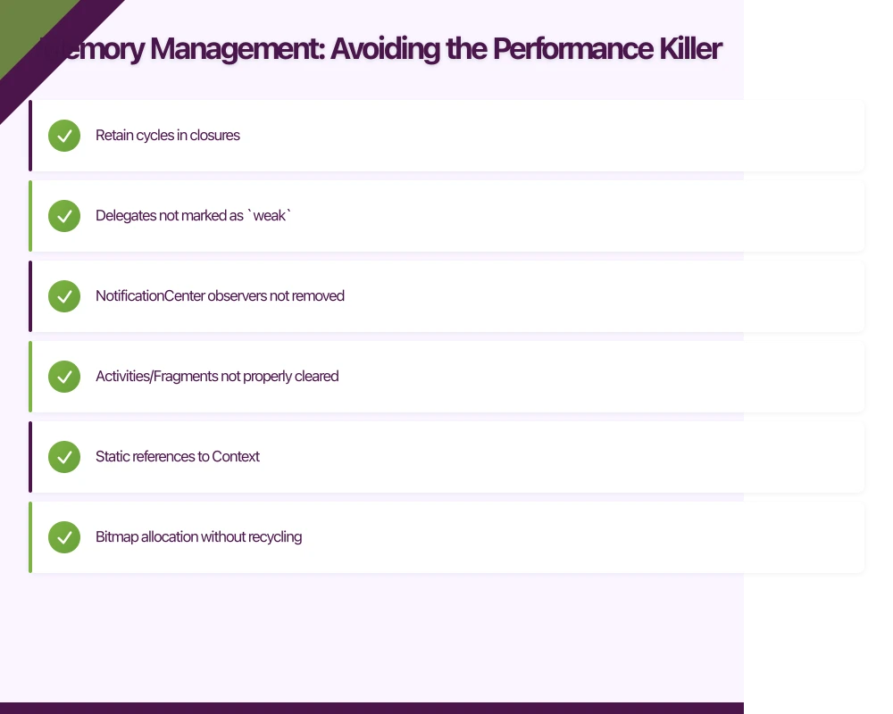 Memory Management: Avoiding the Performance Killer Infographic