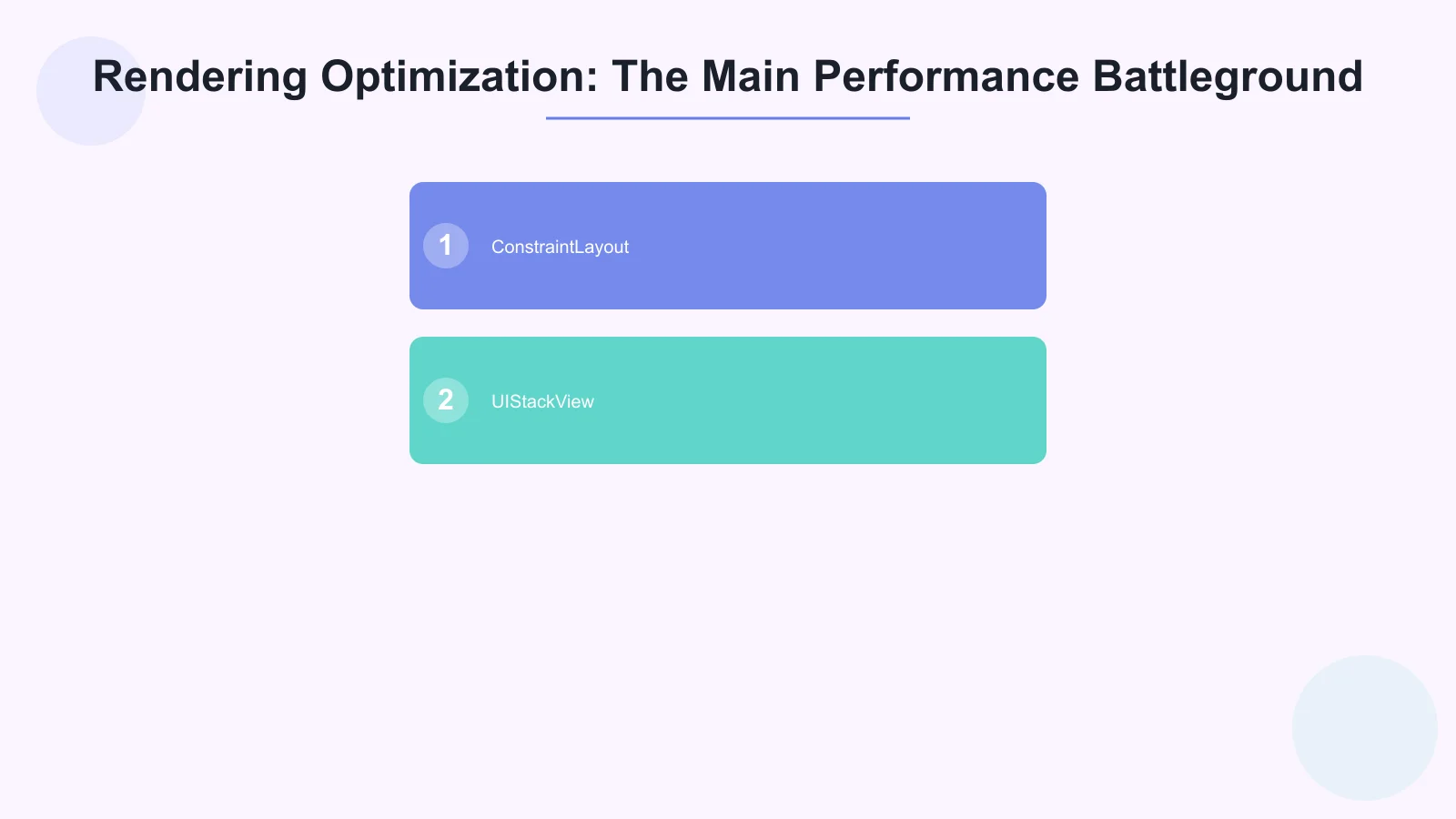 Rendering Optimization: The Main Performance Battleground Infographic