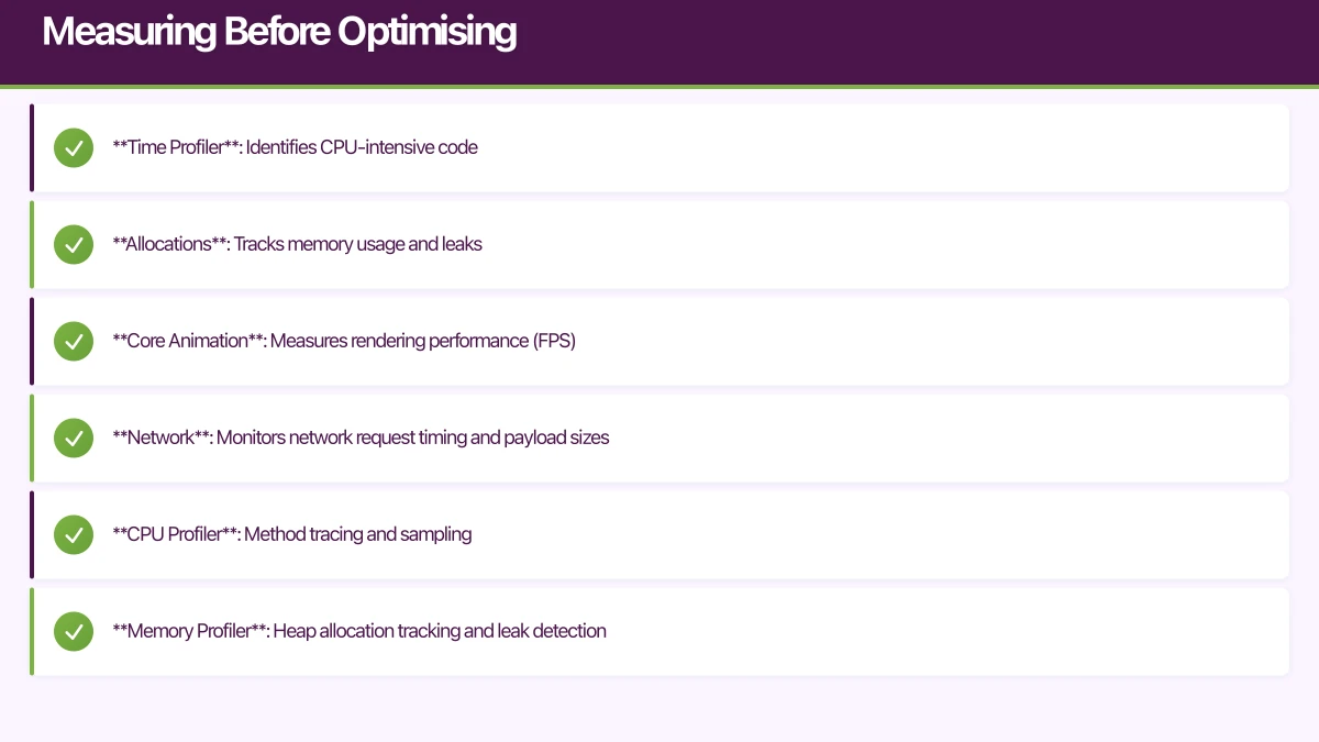 Measuring Before Optimising Infographic