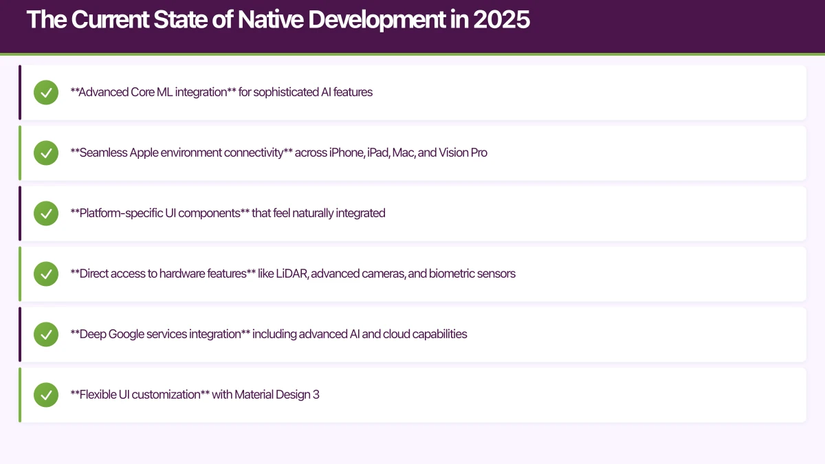 The Current State of Native Development in 2025 Infographic